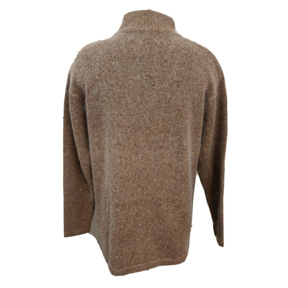 Milano Design Group Silk Sweater Women's Turtleneck Two-tone Brown Size M - Picture 2 of 5